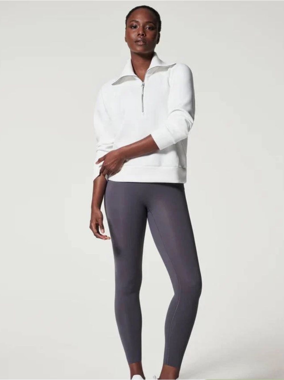 SPANX AirEssentials® Half Zip Powder White Size Large